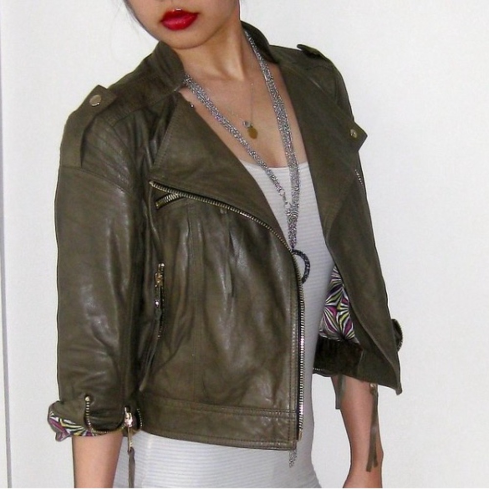 Matthew Williamson for H&M 2009 Leather Cropped Moto Jacket